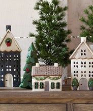 Load image into Gallery viewer, CHRISTMAS TEA LIGHT COTTAGE WITH SWAG