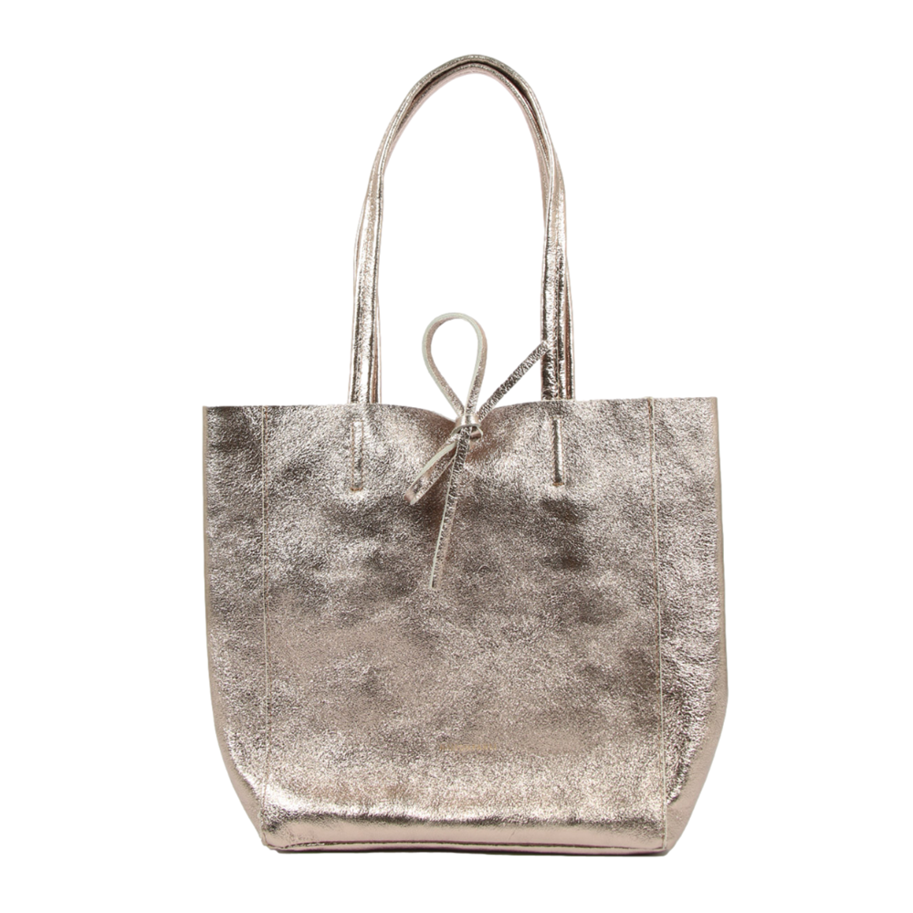 METALLIC MEDIUM TOTE - CHAMPAGNE