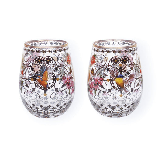 SET 2 GLASS TUMBLERS - ROYAL BOTANIC GARDENS VICTORIA