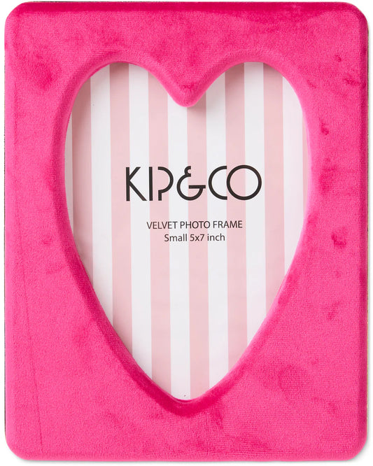 DESERT PINK HEART VELVET PHOTO FRAME