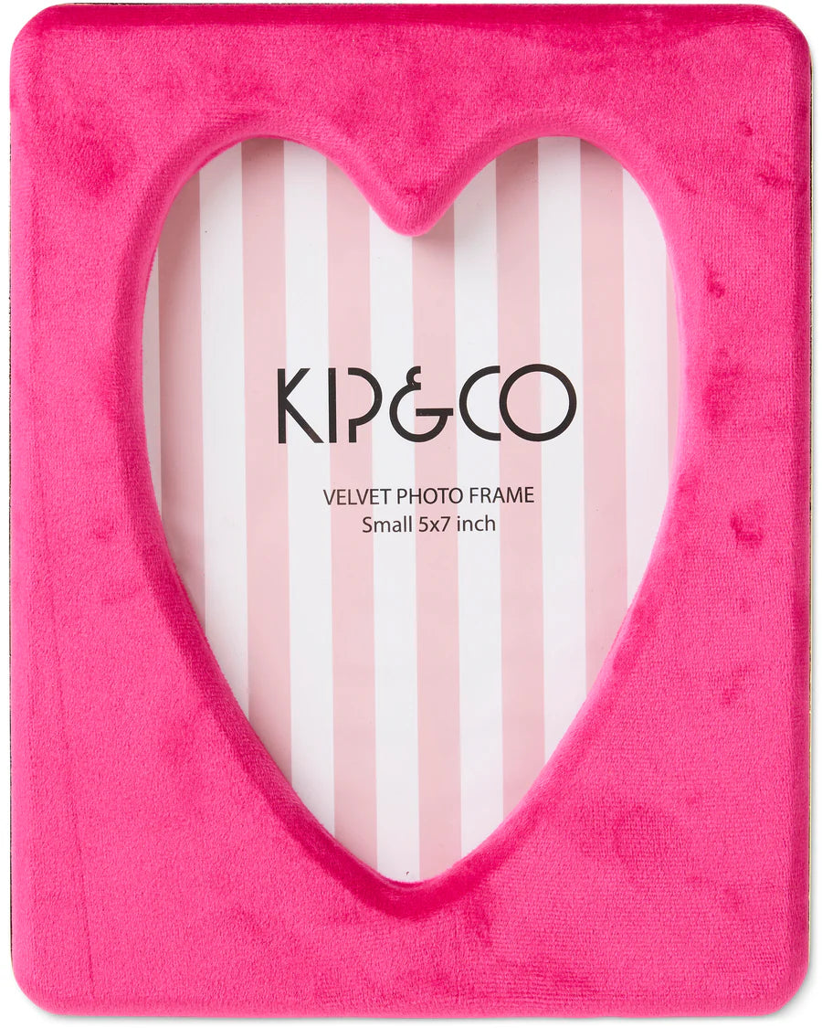 DESERT PINK HEART VELVET PHOTO FRAME