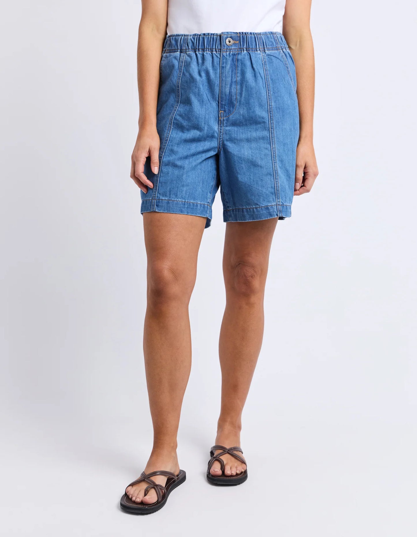 JOVIE DENIM SHORT - MID BLUE WASH