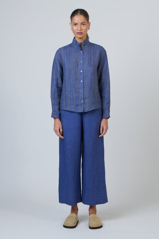 LINEN WIDE LEG PANT - PLACID