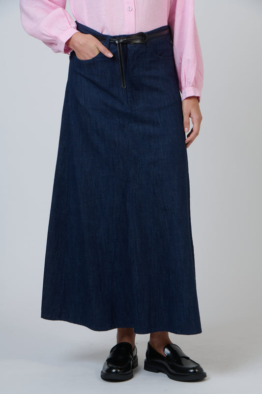LINEN MAXI SKIRT - INKWELL