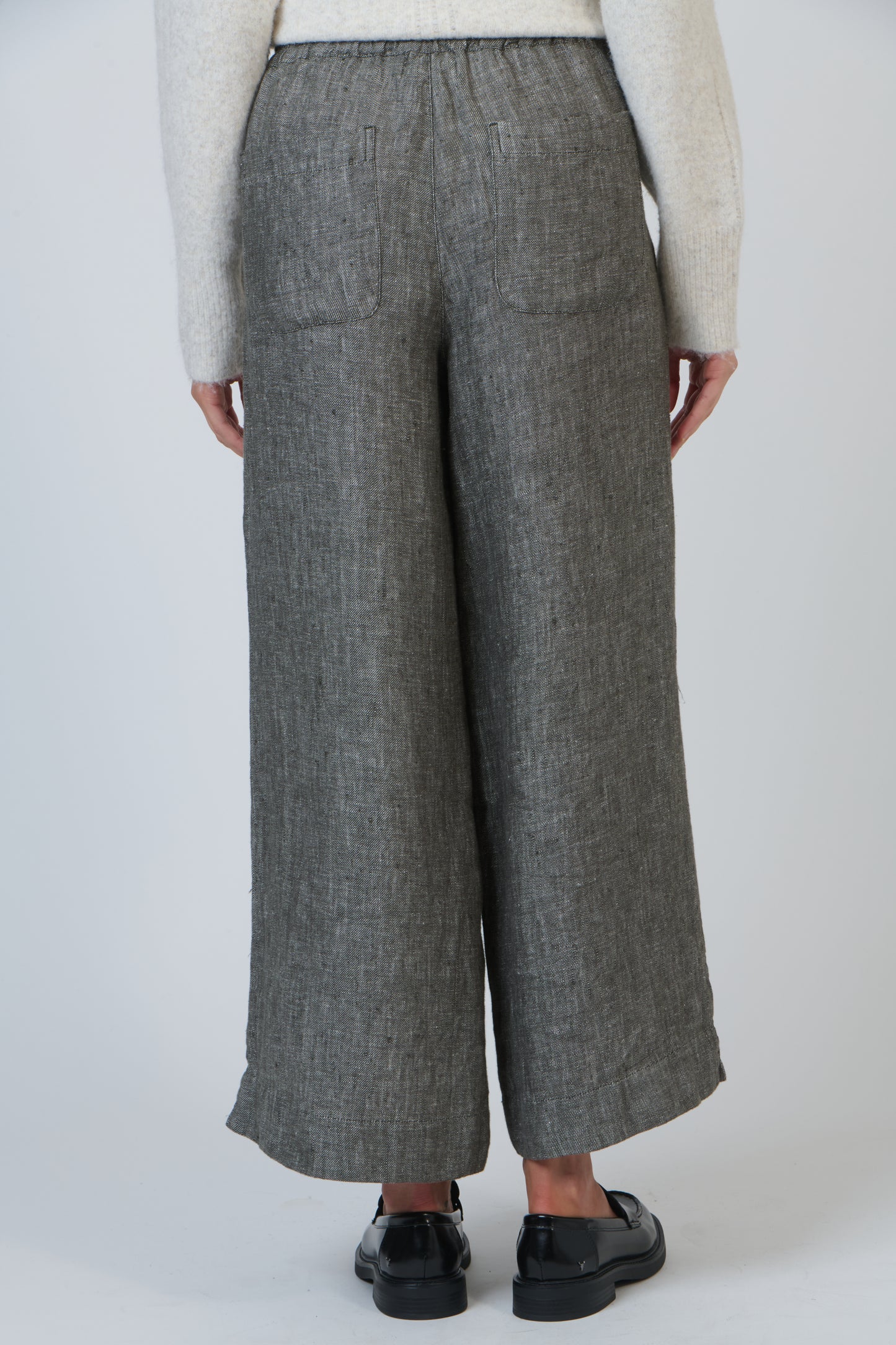 LINEN TROUSERS - TARRAGON