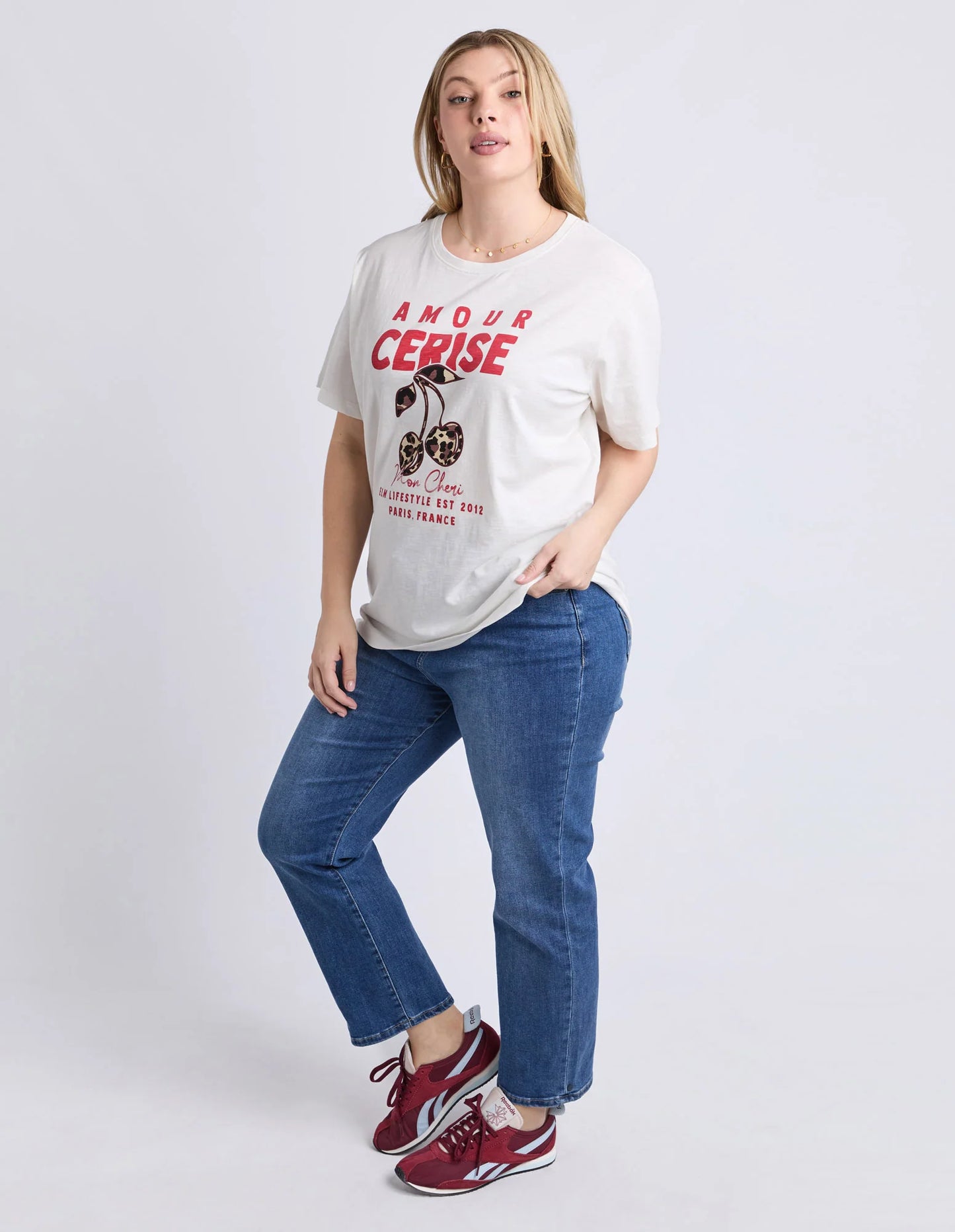 AMORE CERISE TEE - MARSHMELLOW