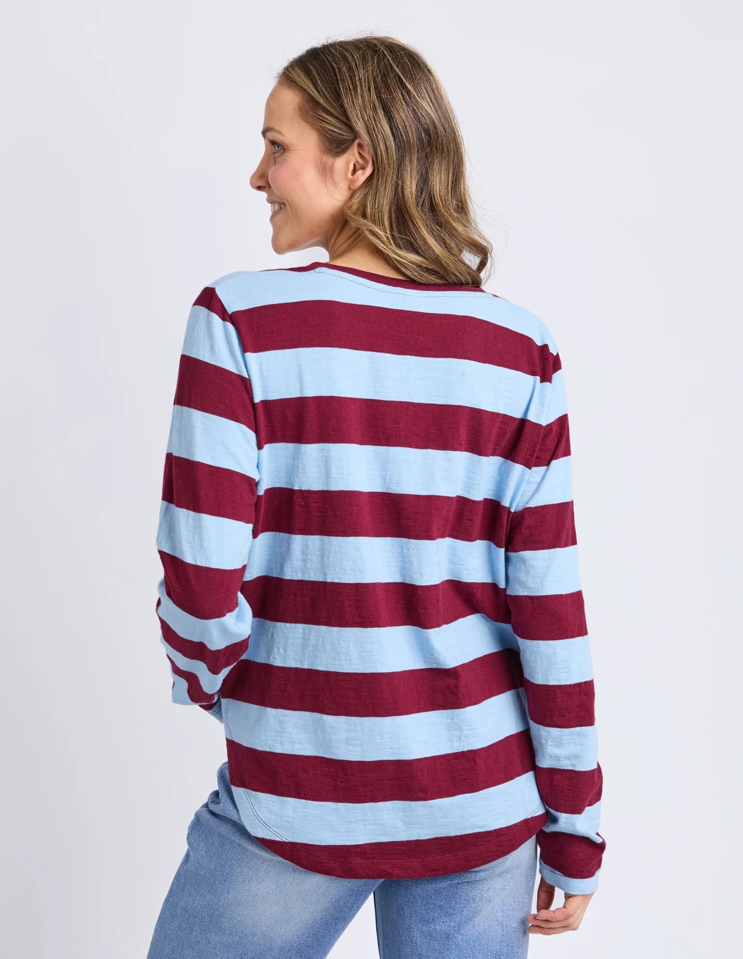 SPRITZ TEE LONG SLEEVE - PLUM & LIGHT BLUE