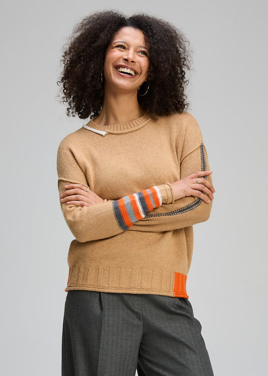 STYLED EDGES JUMPER - CAMEL