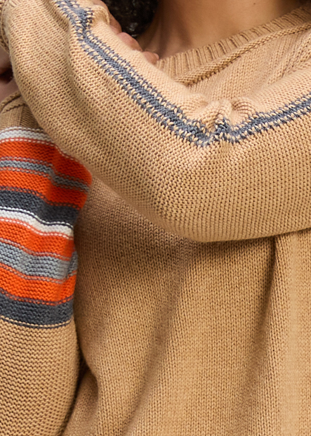 STYLED EDGES JUMPER - CAMEL