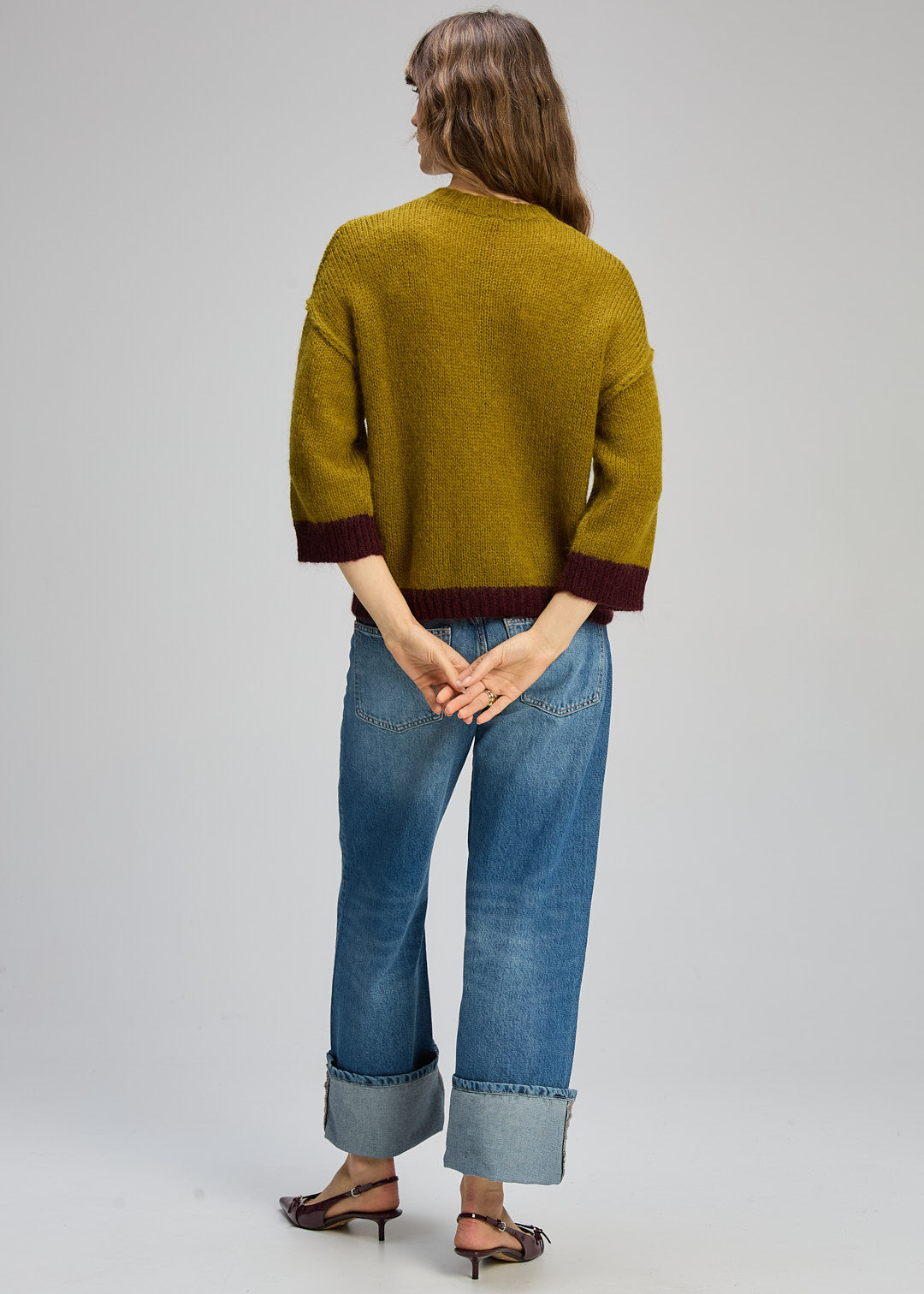 KID MOHAIR CARDIGAN - CHARTREUSE