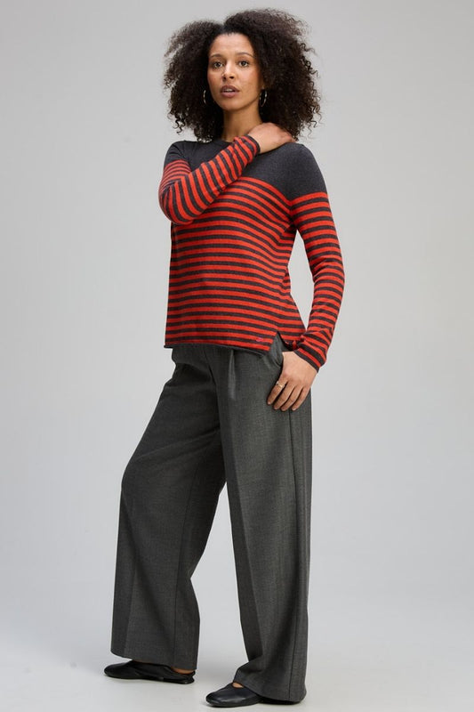 DETAIL STRIPE CREW - CHARCOAL