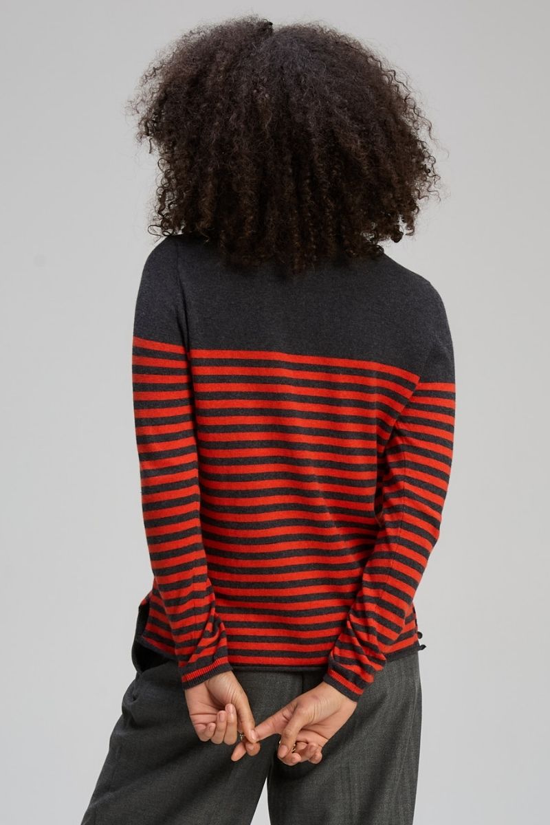 DETAIL STRIPE CREW - CHARCOAL