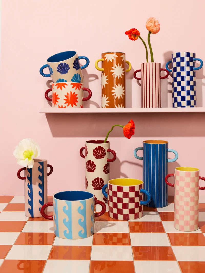 GRIFFE BUD VASE PINK CHECK