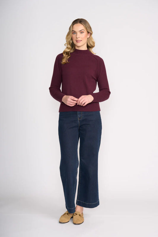 TREAD CAREFULLY SWEATER - BLACK CHERRY