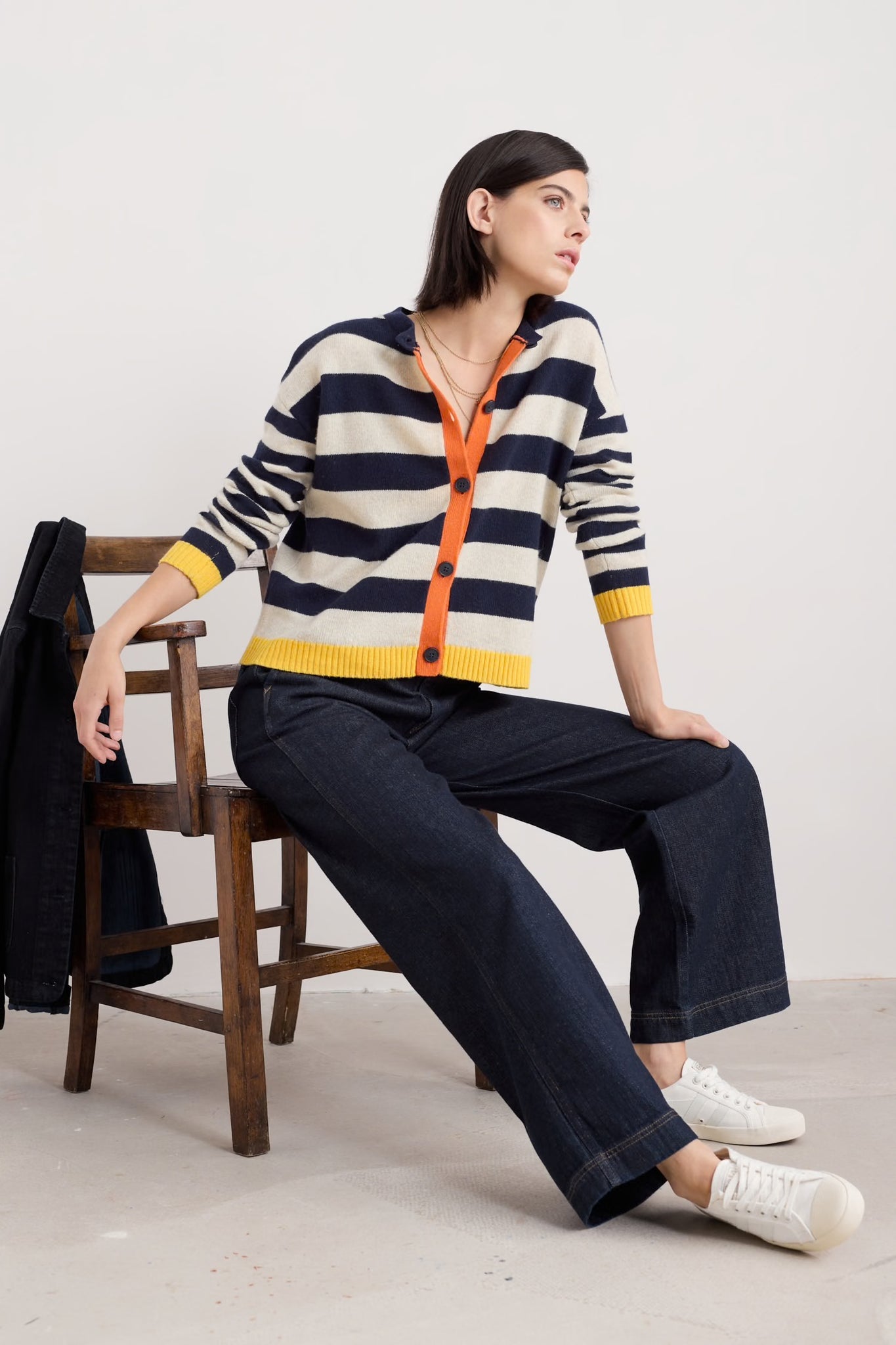 PINWELL CARDIGAN - BRIGHT SHAPE MARITIME MIX
