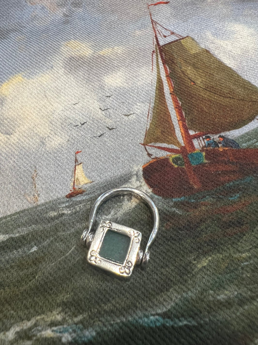 DARA JADE & SILVER TWISTING RING