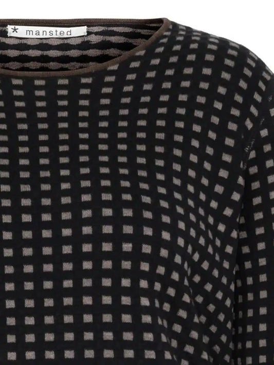 PAPRIKA - ECO REVERSE BOX CREW KNIT BLACK