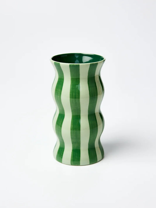 PALMA GREEN PINK DOTTY VASE