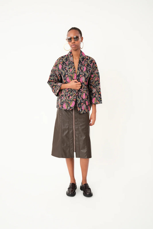 KATELYN MIDI SKIRT - BROWN