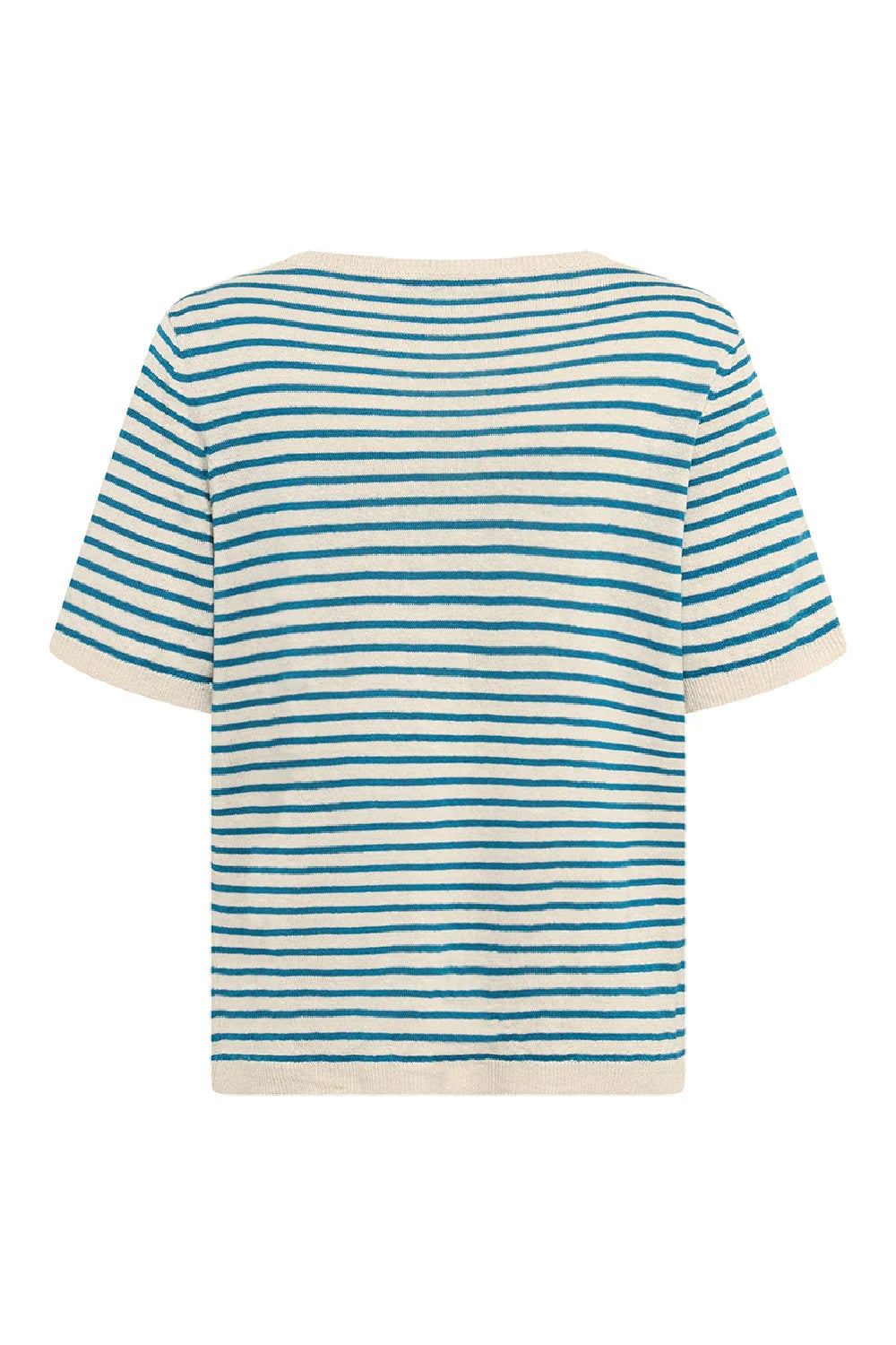 STELLA LINEN & HEMP STRIPE TEE - TURQUOISE
