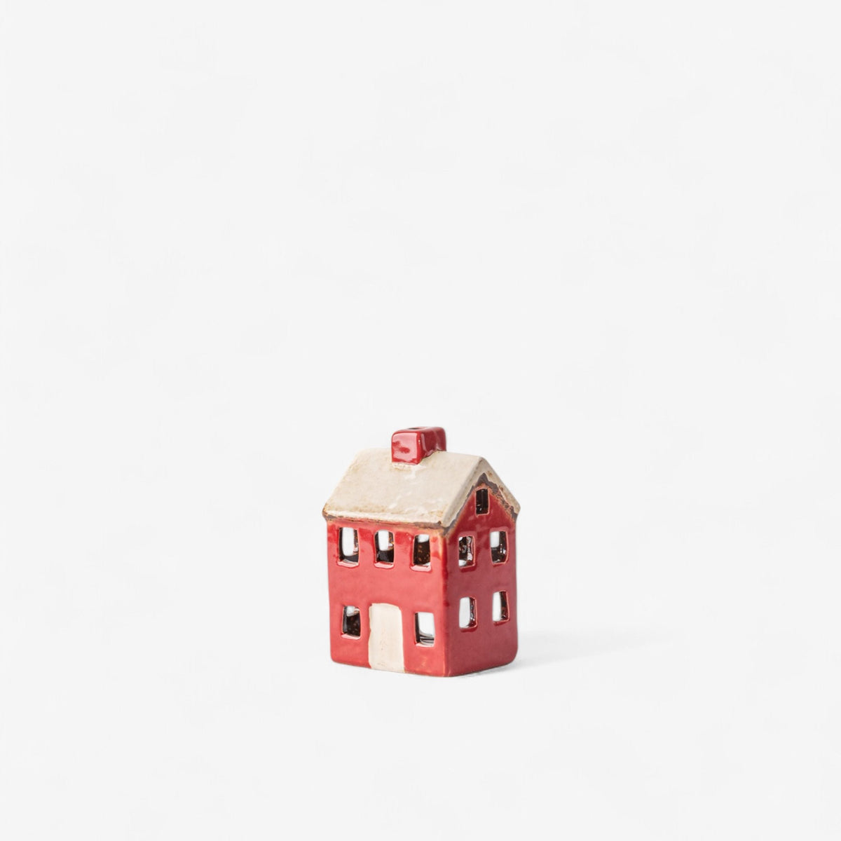 ALSACE PETITE CHALET RED CREAM TEALIGHT