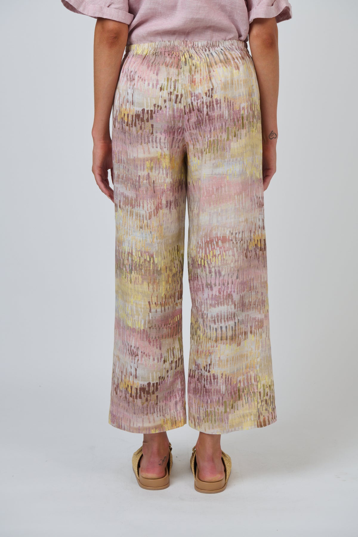 LINEN PANTS - ARTICHOKE JARDIN