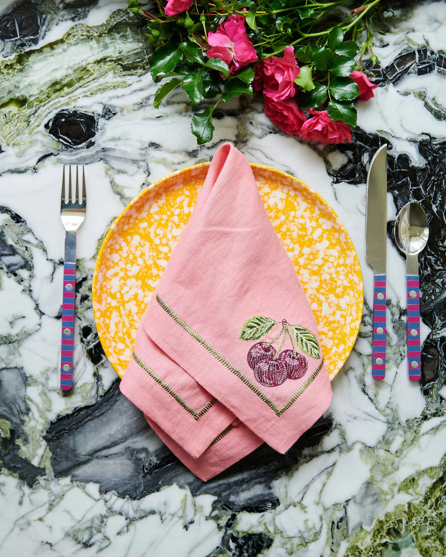 BERRY BLISS EMBROIDERED NAPKINS SET OF FOUR