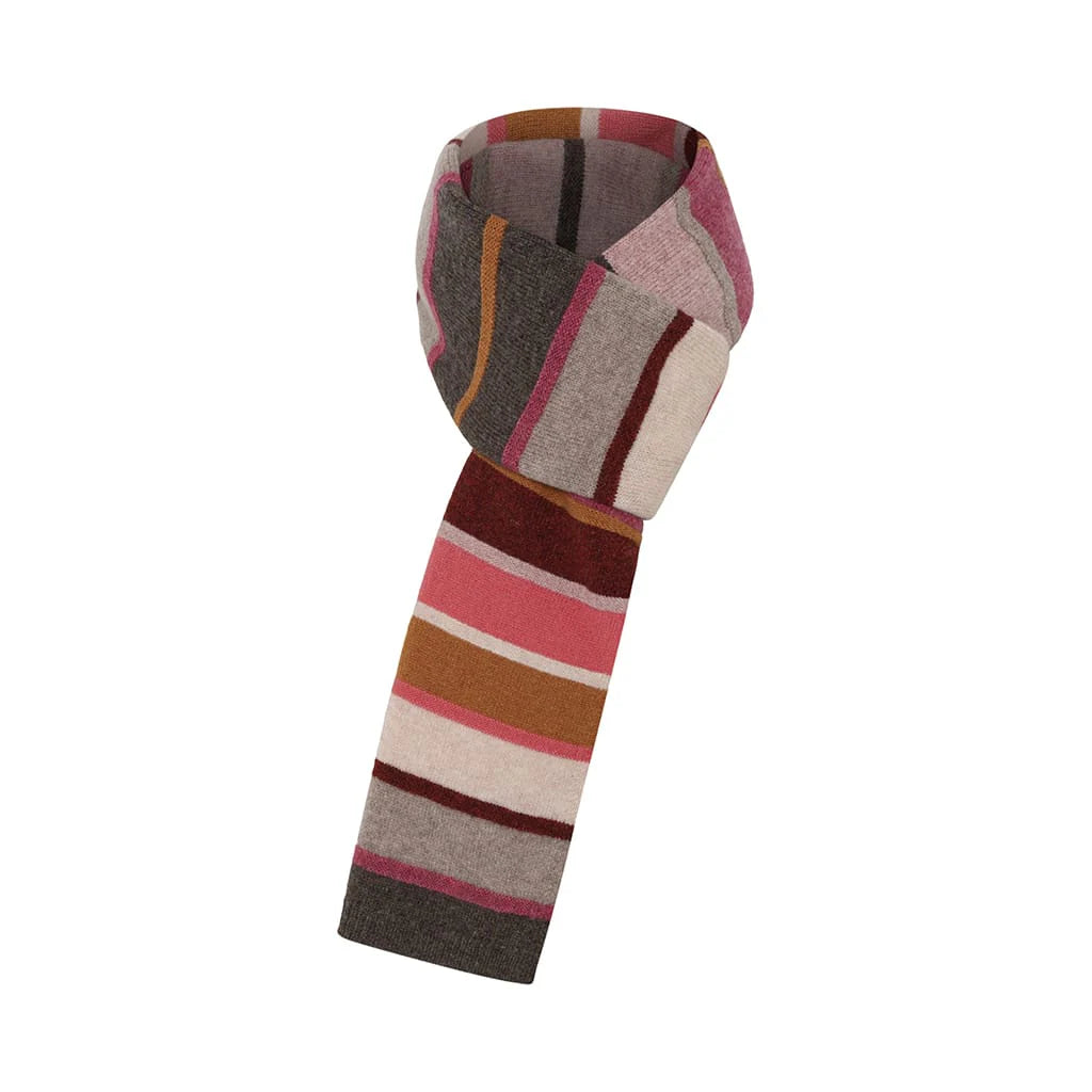 ANNI LAMB STRIPE SCARF - SPICE