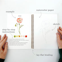 Load image into Gallery viewer, FLOWERS WATERCOLOUR WORKBOOK