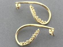 Load image into Gallery viewer, BEADED TEARDROP EARRING - GOLD OVER SILVER
