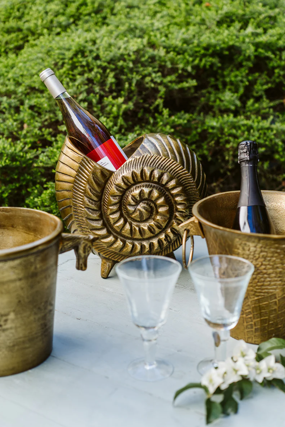 SNAIL CHAMPAGNE BUCKET - ANTIQUE GOLD