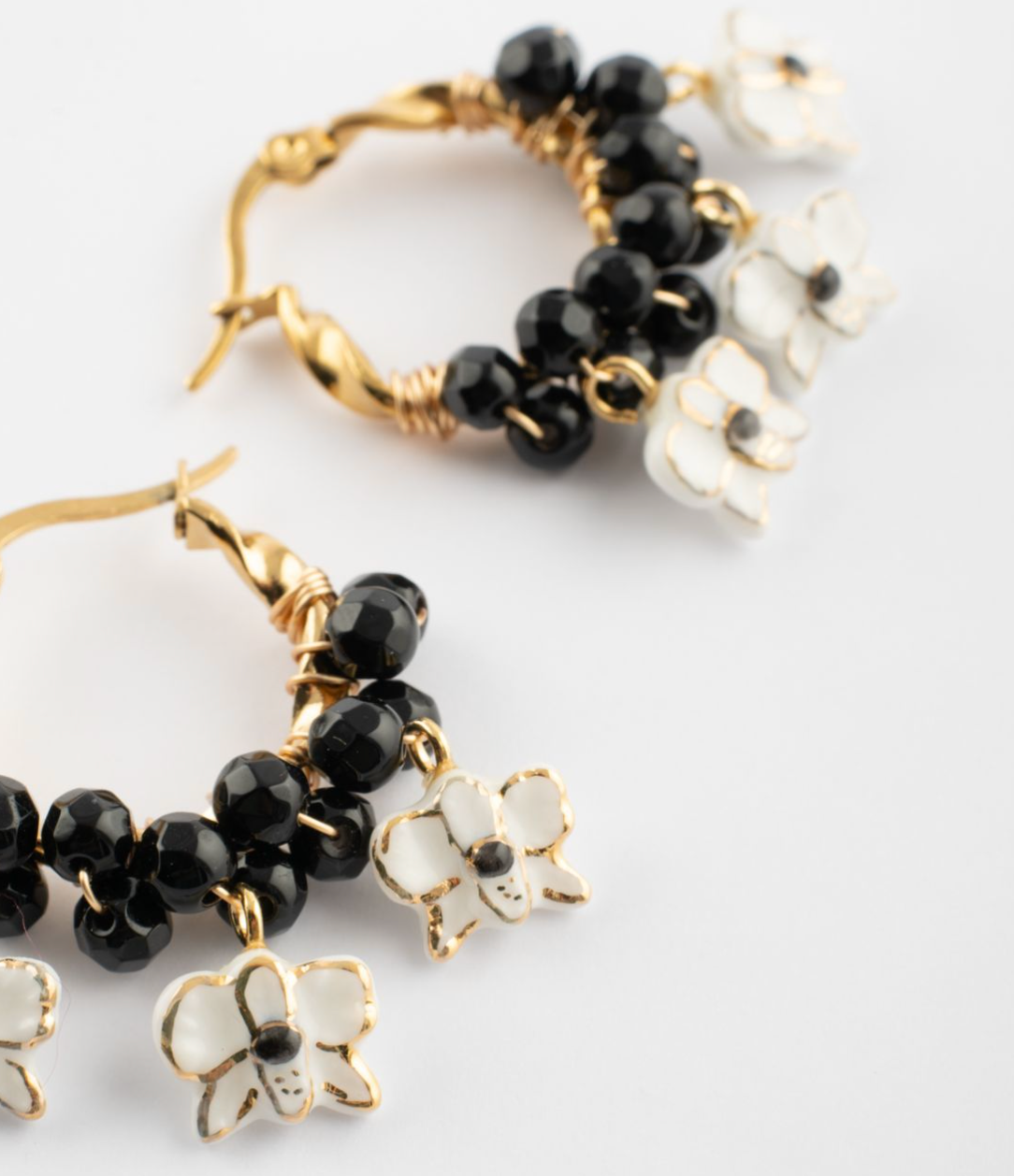 DANGLING WHITE ORCHID EARRINGS