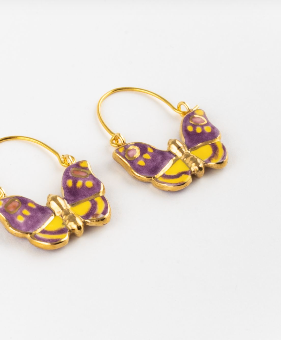FIGS AND FLOWERS BUTTERFLY HOOP EARRINGS