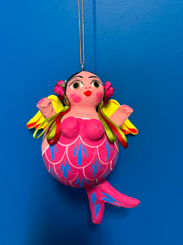 PAPER MACHE MERMAID BOTERO - HANGING WITH WINGS