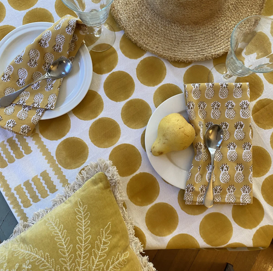 YELLOW PINEAPPLE NAPKIN - SET 4