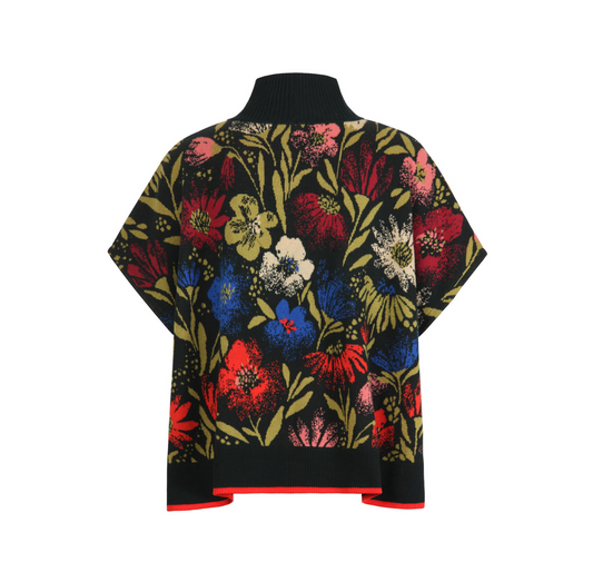PONCHO - FLORAL PATTERN FOREST