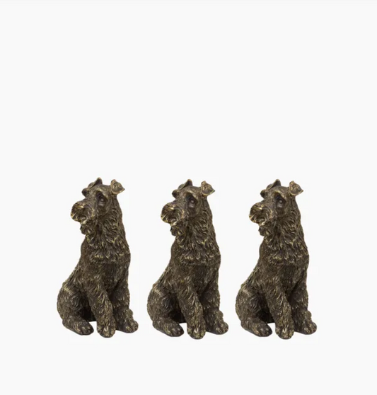 SCOTTIE/SCHNAUZER DOG POT STAND SET 3 - LARGE