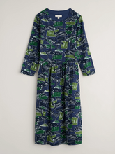 Load image into Gallery viewer, LINDEN DRESS - SKETCHBOOK TREES SEA CAVE