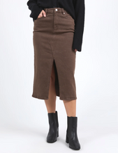 Load image into Gallery viewer, SCOUT MIDI SKIRT - CHOCOLATE