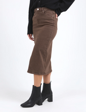 Load image into Gallery viewer, SCOUT MIDI SKIRT - CHOCOLATE