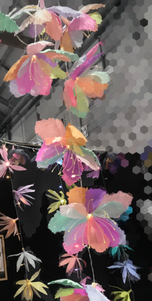 PAPER FLOWERS - SWEET PASTEL DANCING FLOWERS LIGHTS