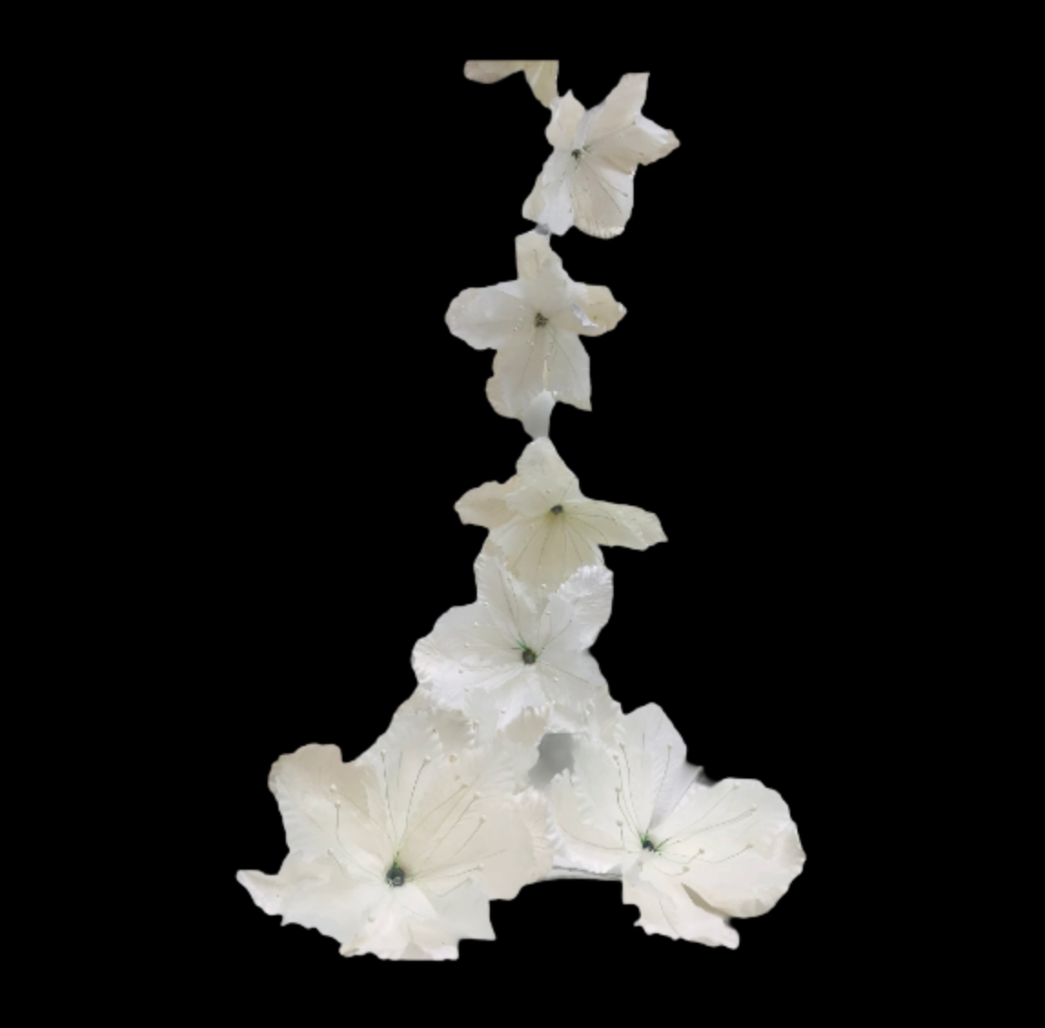 PAPER FLOWERS - WHITE FLORET FLOWERS LIGHT