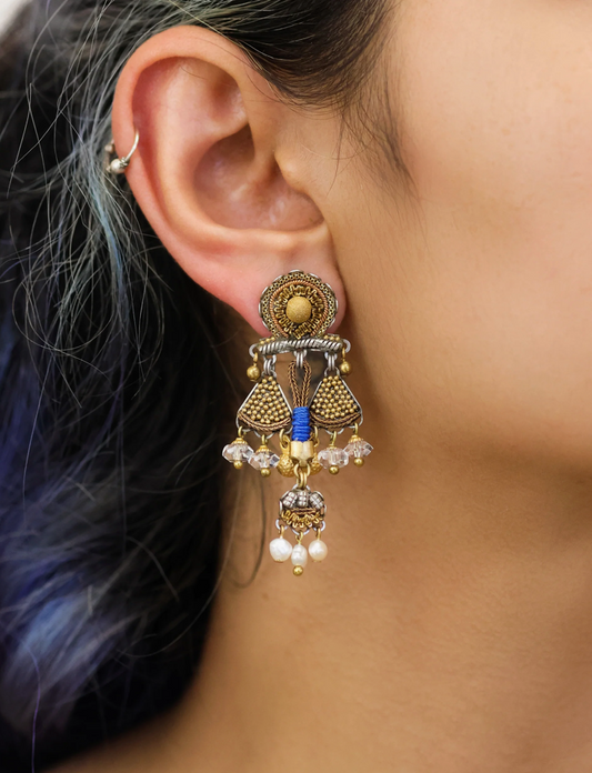 ELARA CHANDELIER EARRINGS - GOLD TOTEM SET
