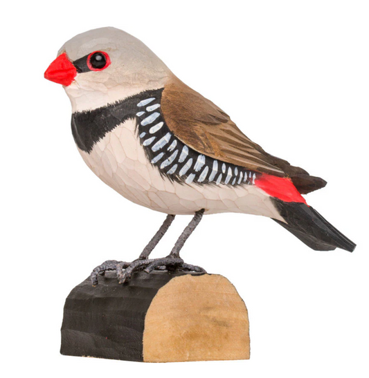DIAMOND FIRETAIL HANDCARVED DECO BIRD
