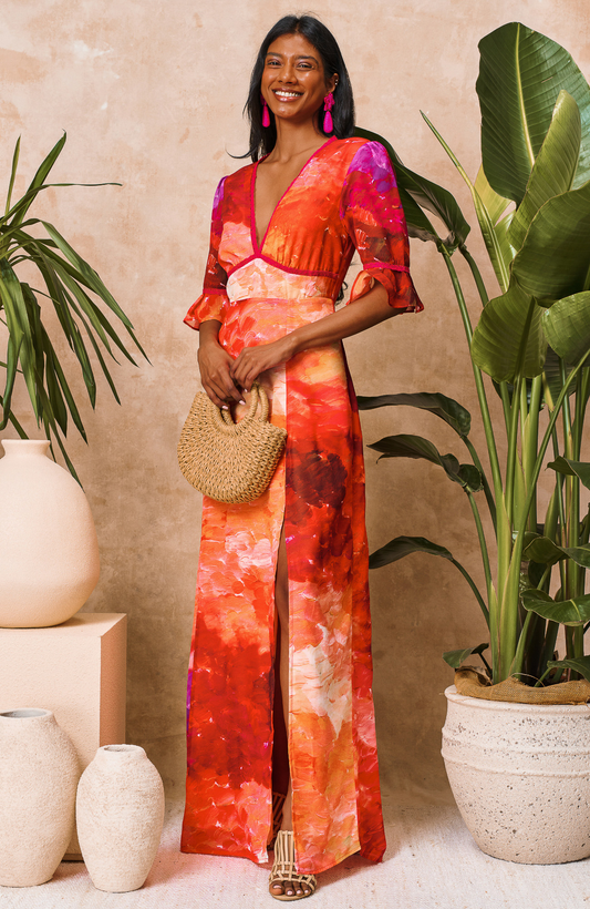 CHRISTINA DRESS - SUNSET PINK
