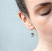 Load image into Gallery viewer, SILVER SAGE ACORN EARRINGS