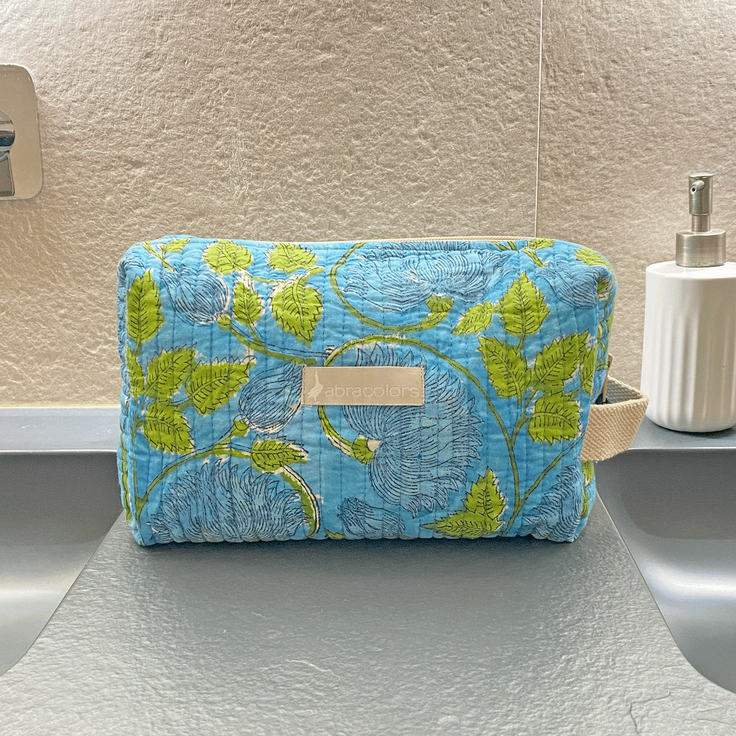 Blue and green flower bag