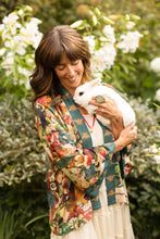 Load image into Gallery viewer, PIXIE CROPPED DUSTER - STAY GOLD WITH RABBITS & BEES