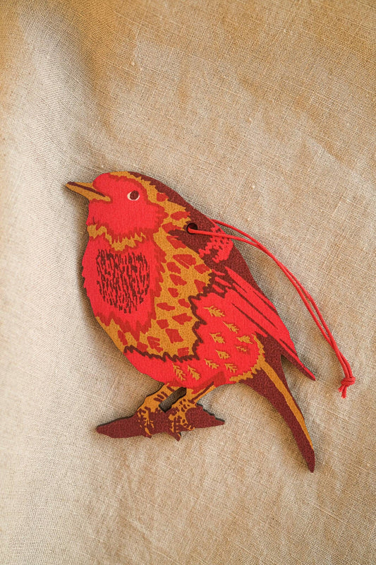 ROBIN WOODEN ORNAMENT