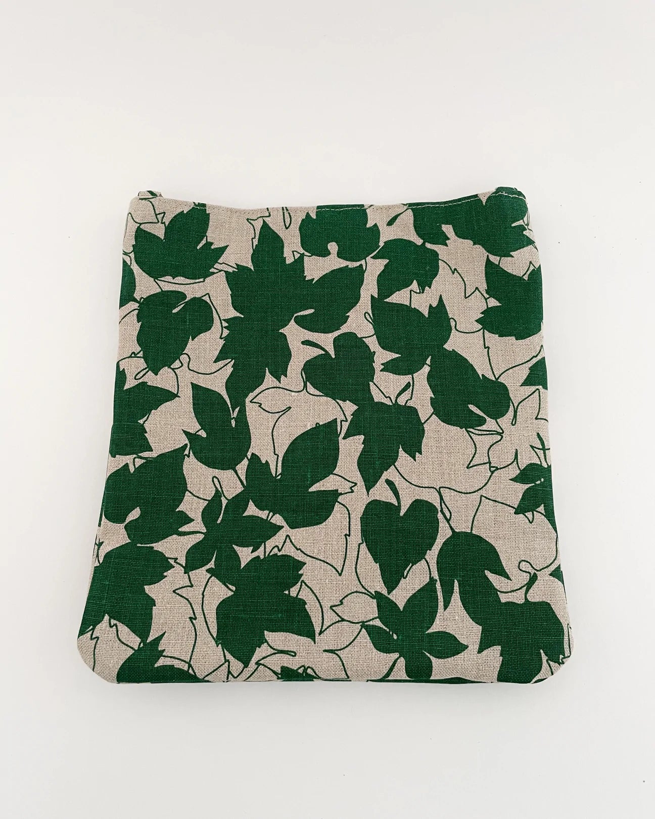 JAPANESE LINEN SHOULDER BAG - GREEN LEAVES